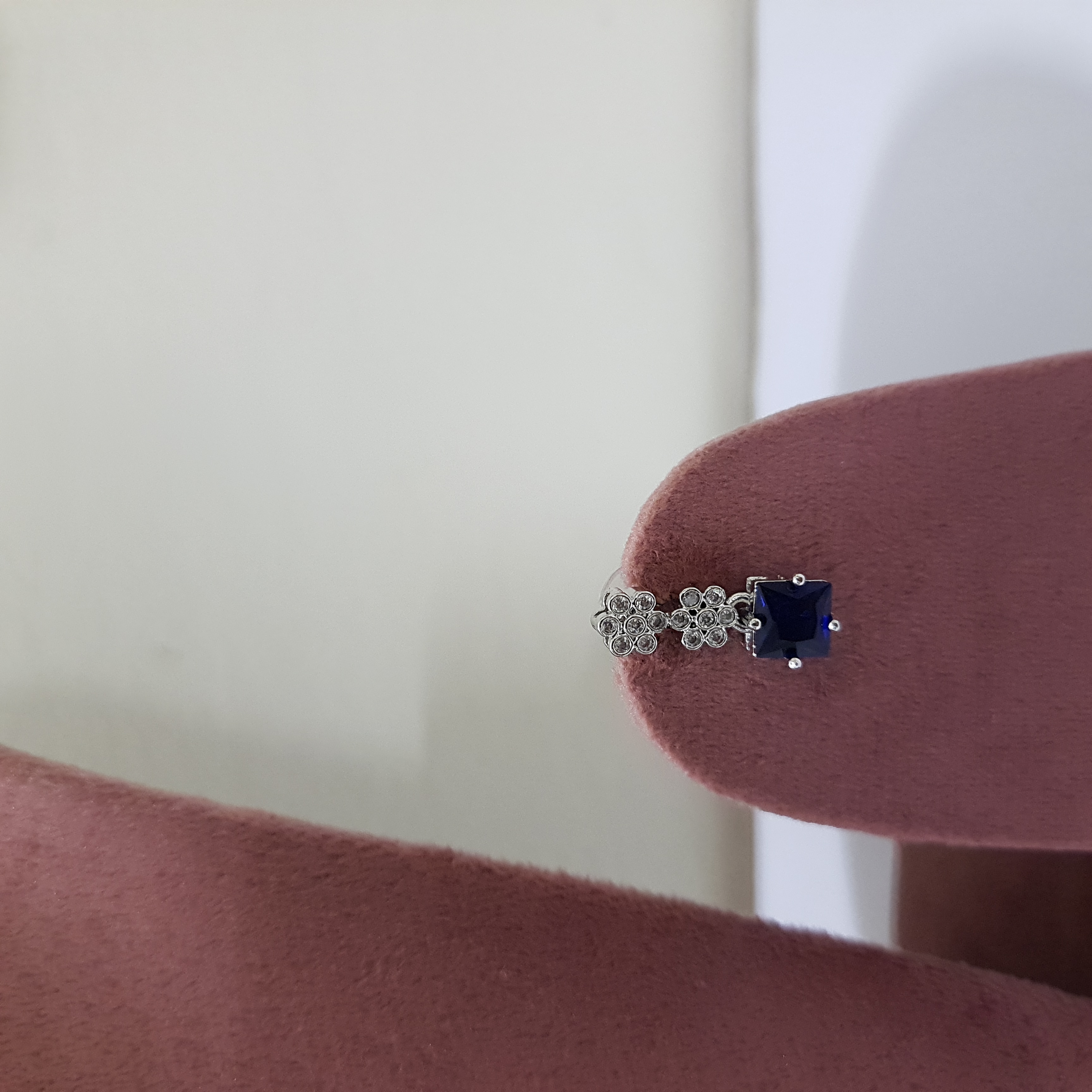 Sapphire Squares AD Jewellery Set | Diamond Diaries Collection
