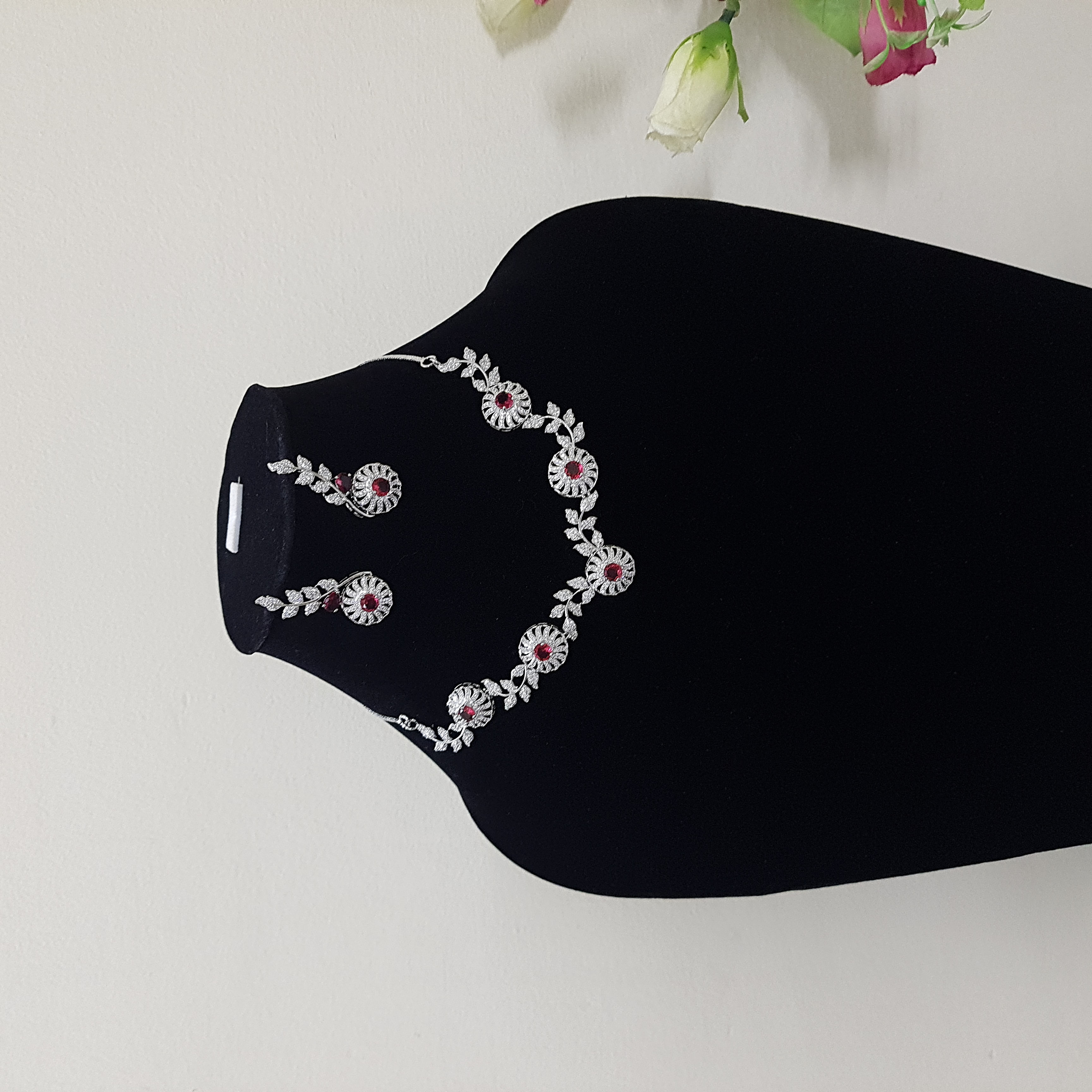 Ruby Leaf Jewellery Set | Diamond Diaries Collection