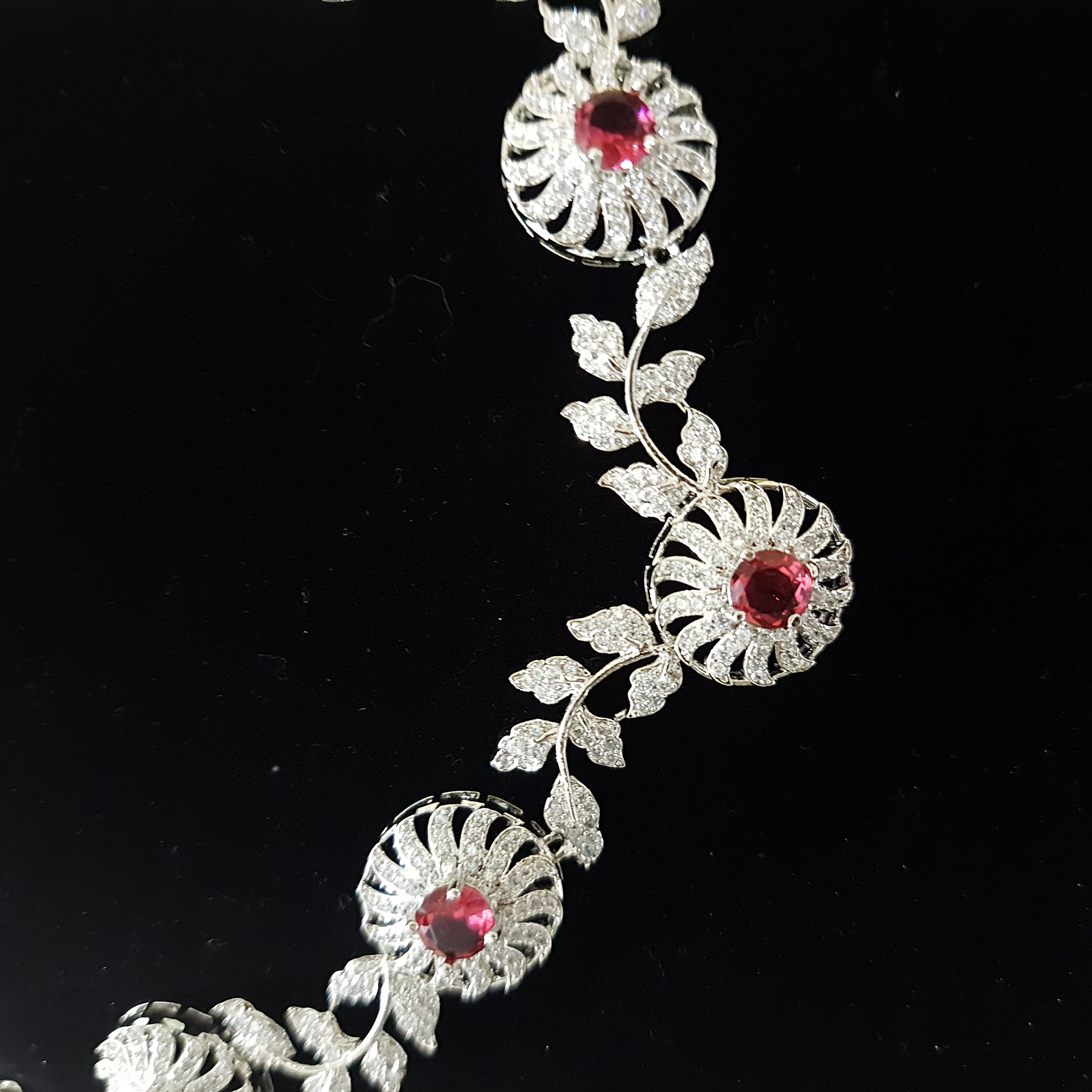 Ruby Leaf Jewellery Set | Diamond Diaries Collection