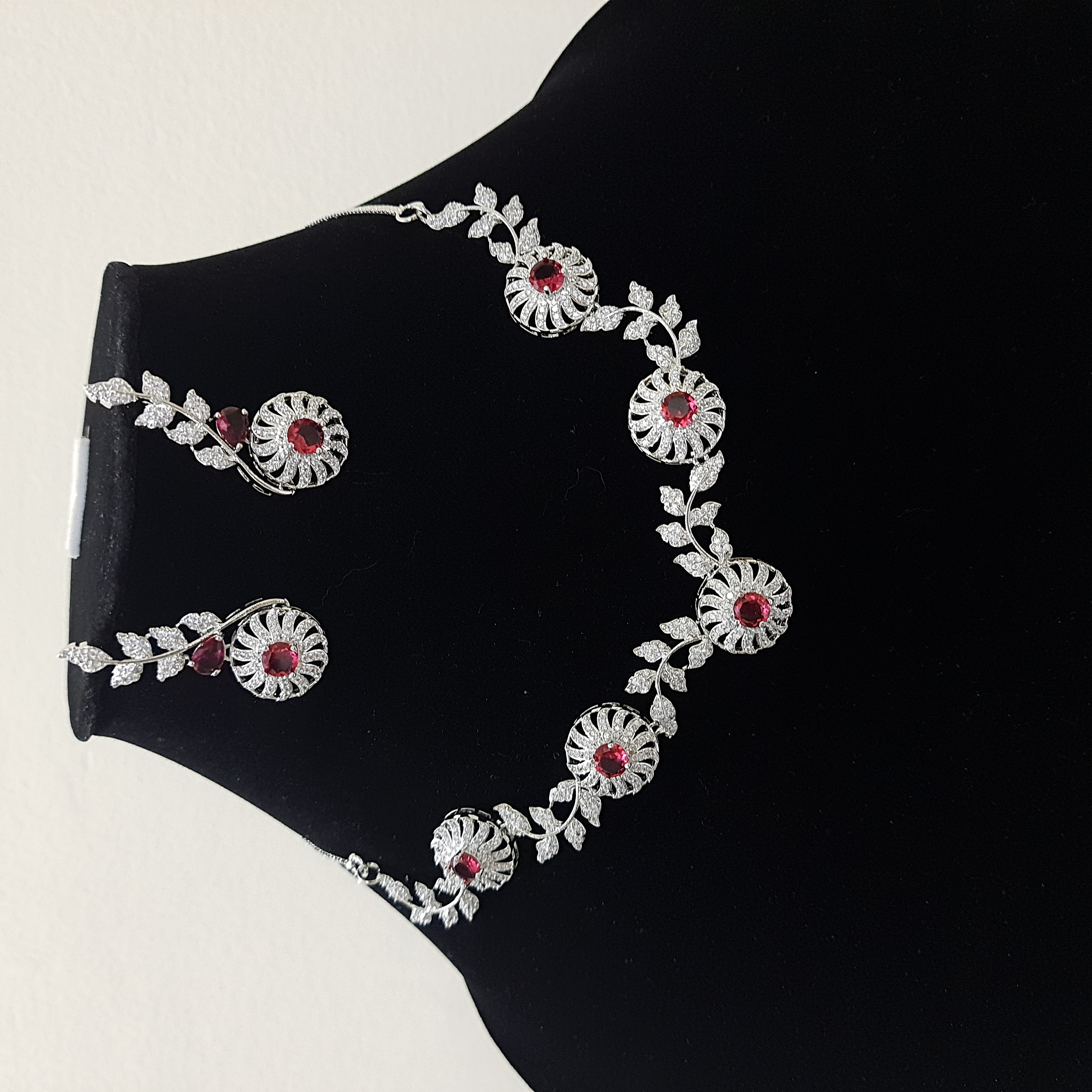 Ruby Leaf Jewellery Set | Diamond Diaries Collection