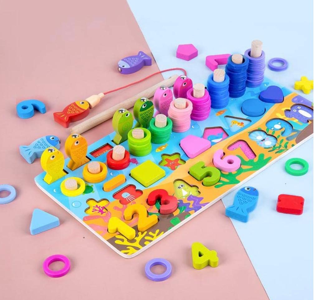 6-in-1 Wooden Montessori Logarithm Board