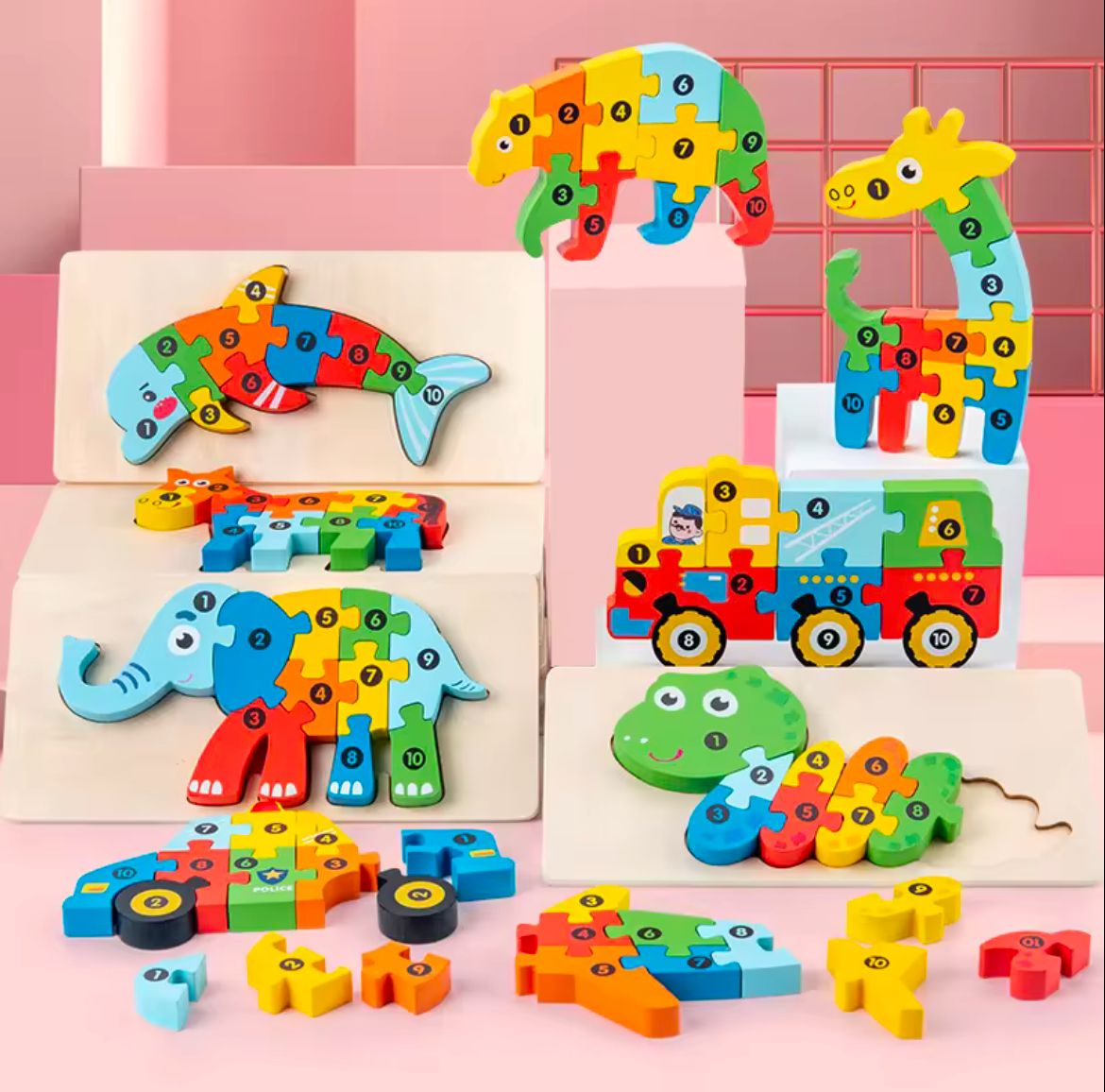  Simple 3D Wooden Handheld Puzzle for Kids