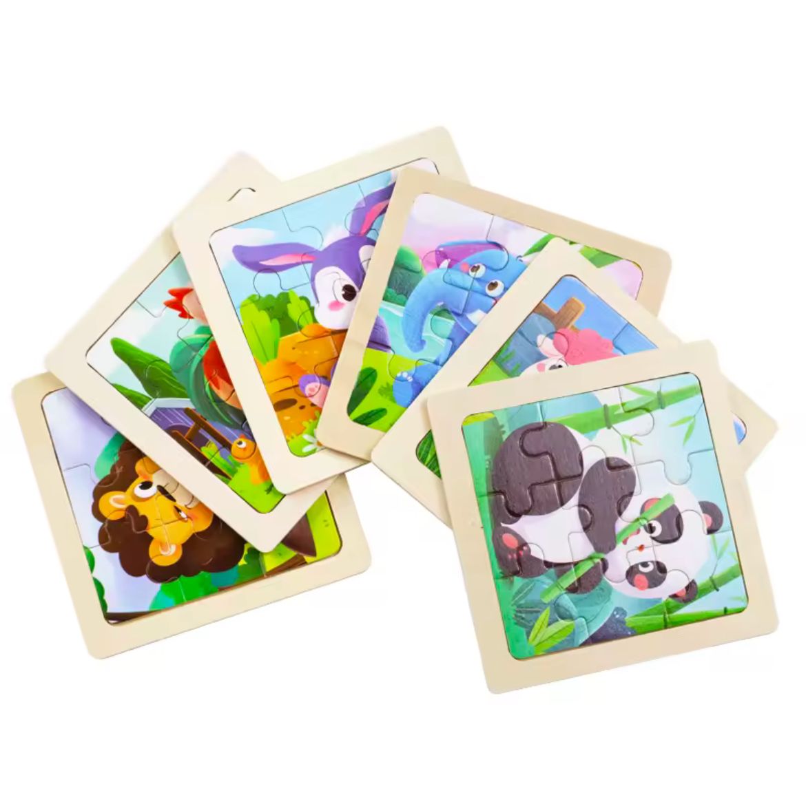 Nine - Piece Small Wooden Kids Puzzle