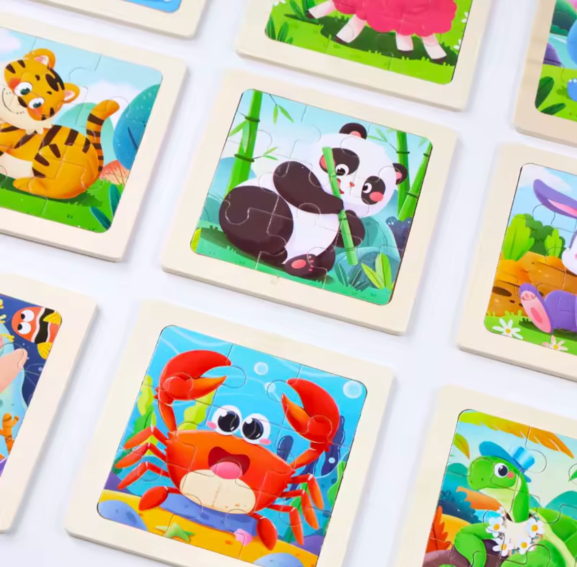 Nine - Piece Small Wooden Kids Puzzle