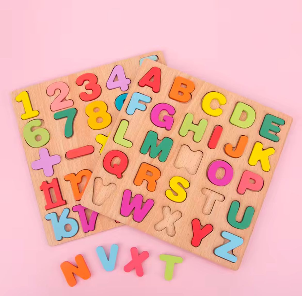 Kids Montessori 3D Learning Puzzle Alphabets & Numbers Combo Set