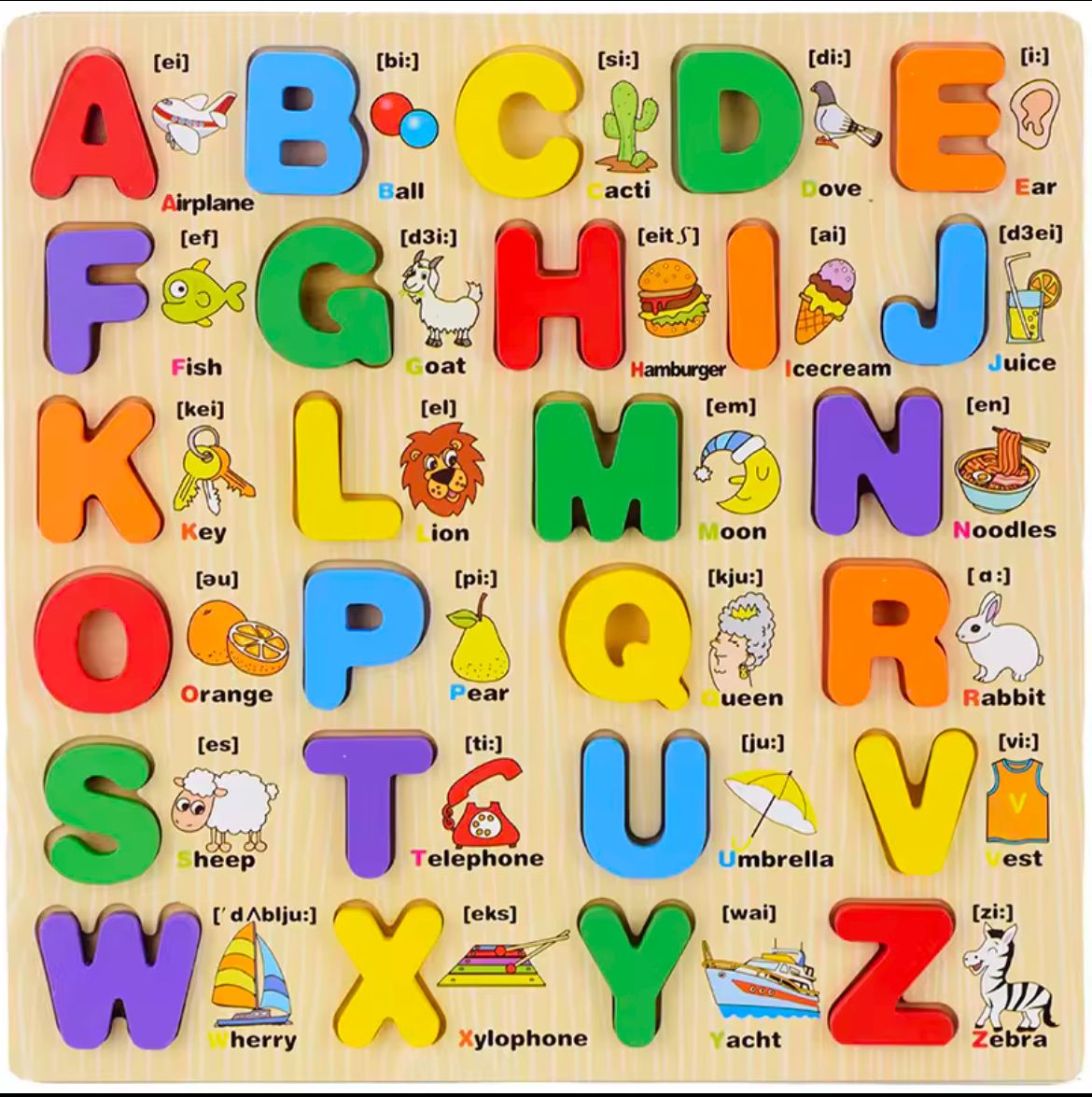 Jumbo 3D Wooden Montessori Alphabet Board