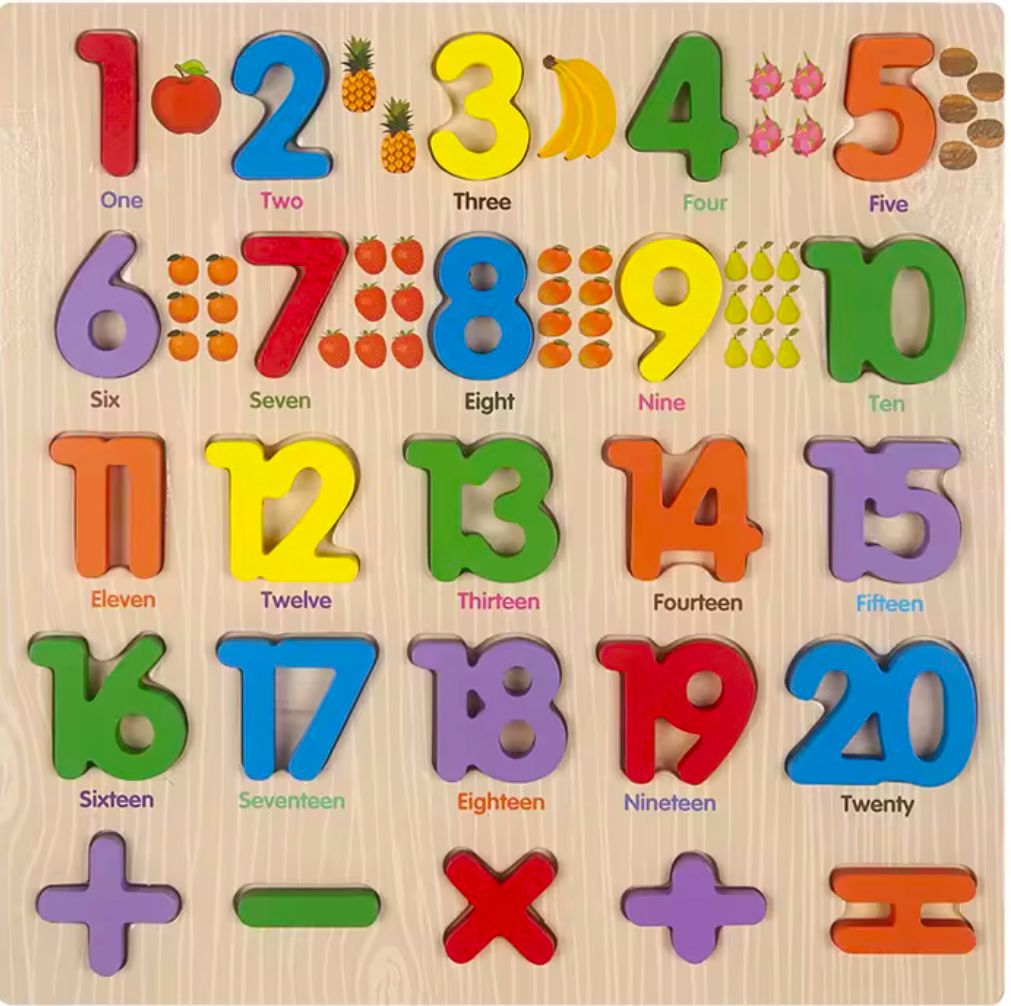 Jumbo 3D Wooden Montessori Number Board