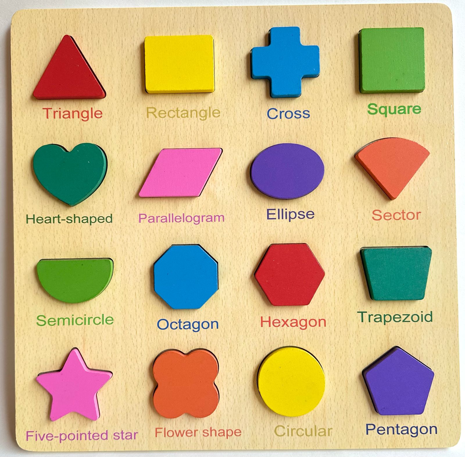Jumbo 3D Wooden Montessori Shape Board