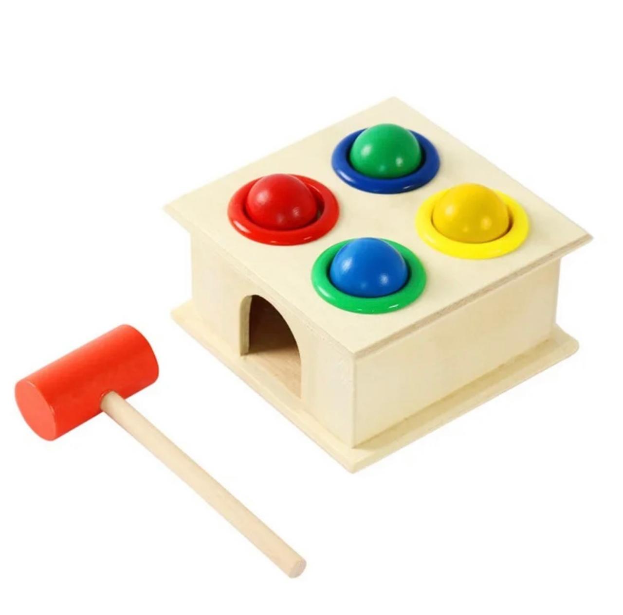 Wooden Hammer Toy – Pound & Roll Activity Set