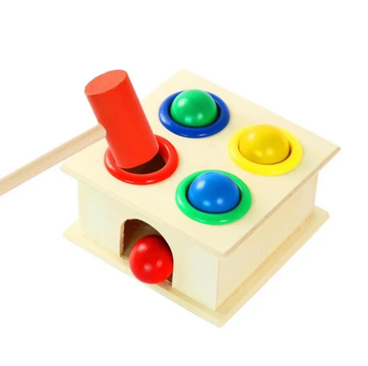 Wooden Hammer Toy – Pound & Roll Activity Set