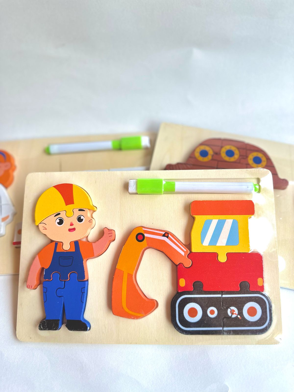 Wooden Occupation Puzzle Set with Whiteboard