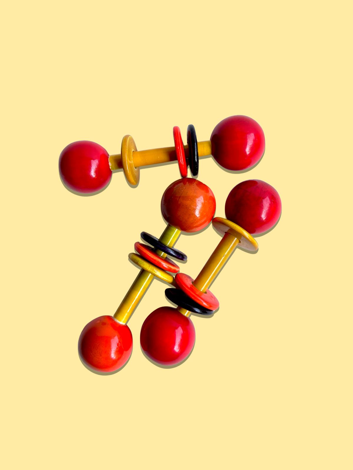  Wooden Dumbbell Rattle