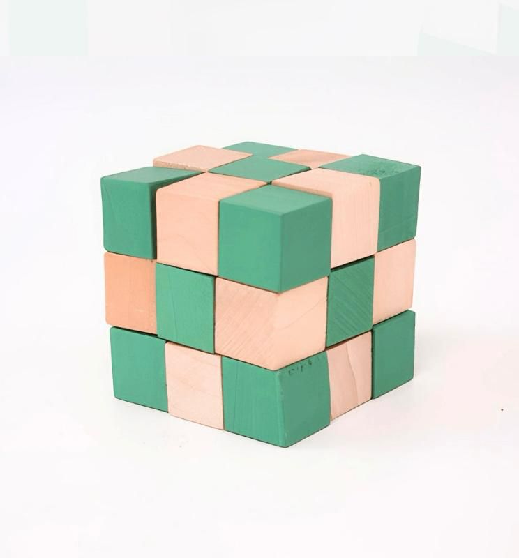 Wooden Snake Cube Puzzle