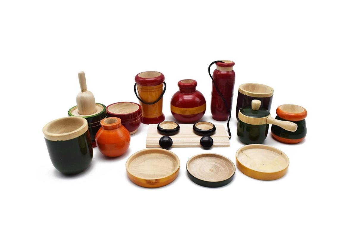 Wooden Lacquer Kitchen Set (16 Pieces)
