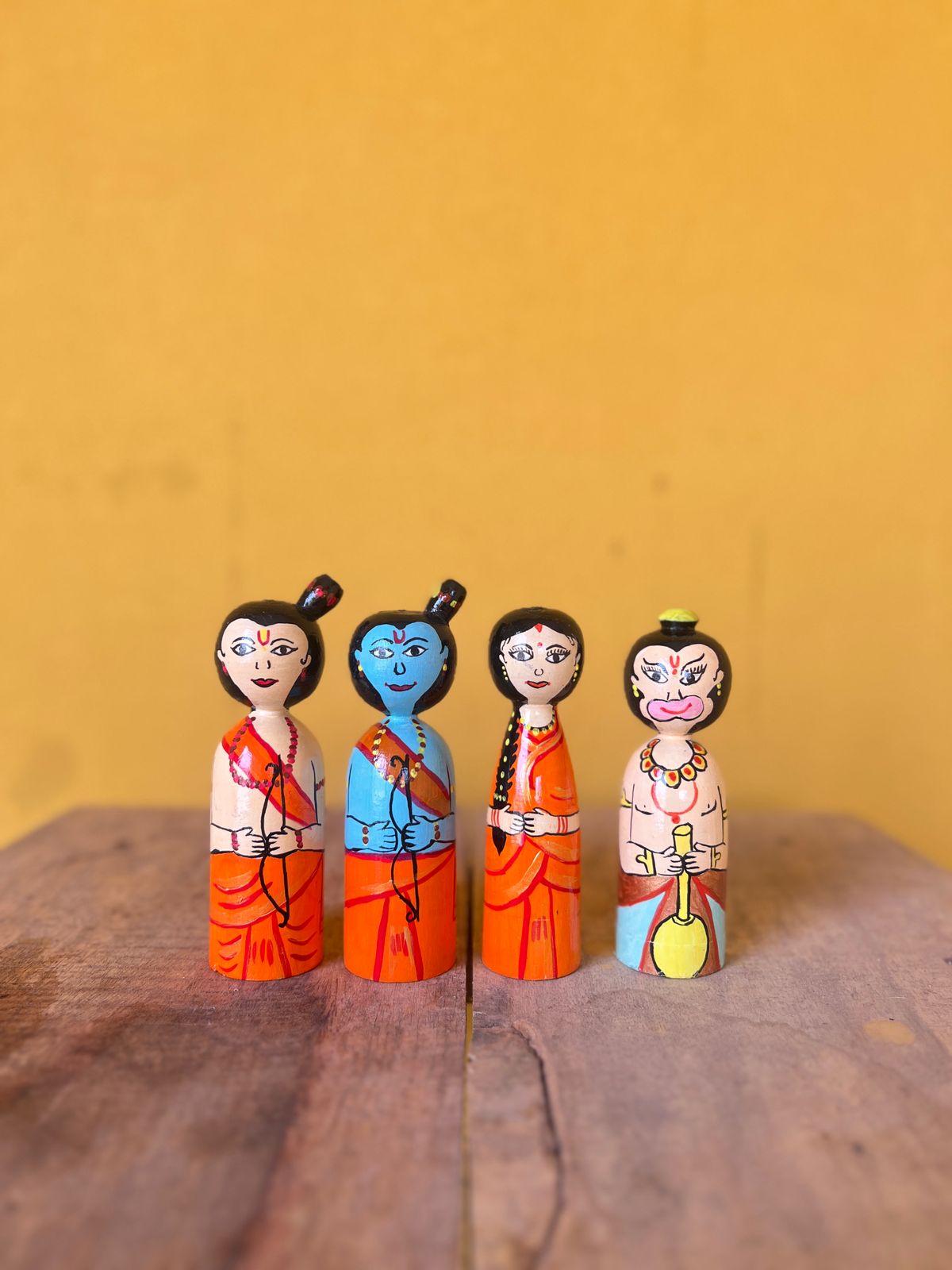 Ramayan Peg Doll Set (Set of 4 Dolls)
