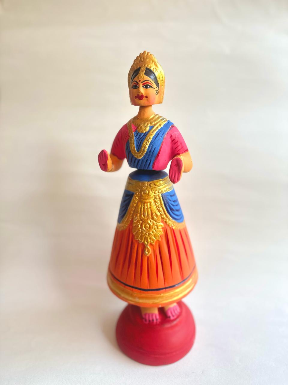 Tanjore Dancing Doll (Blue & Orange)