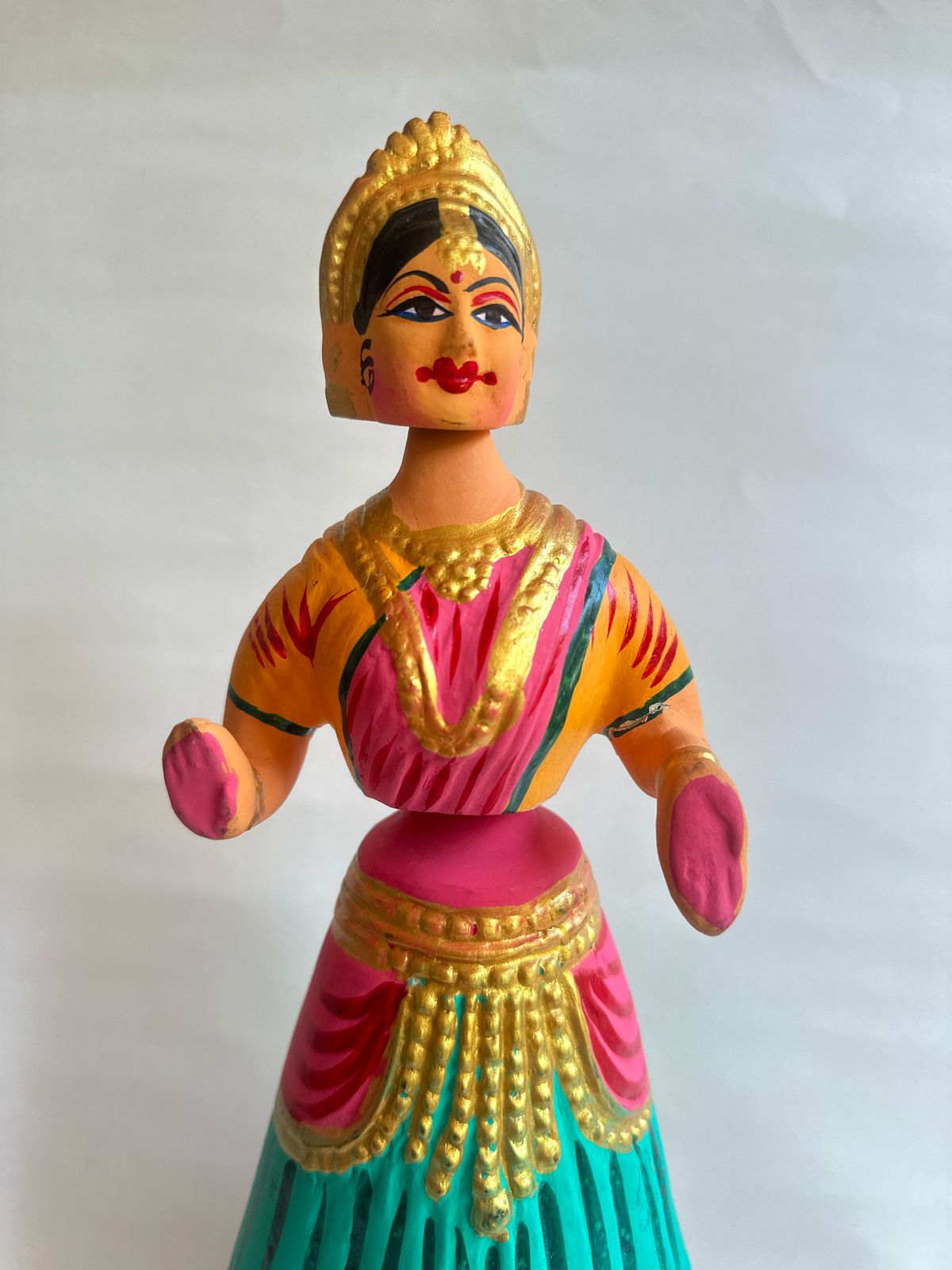 Tanjore Dancing Doll (Pink & Green )