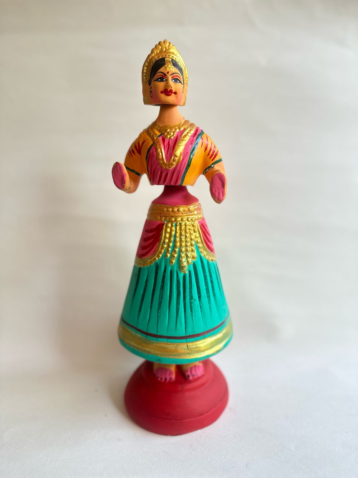 Tanjore Dancing Doll (Pink & Green )