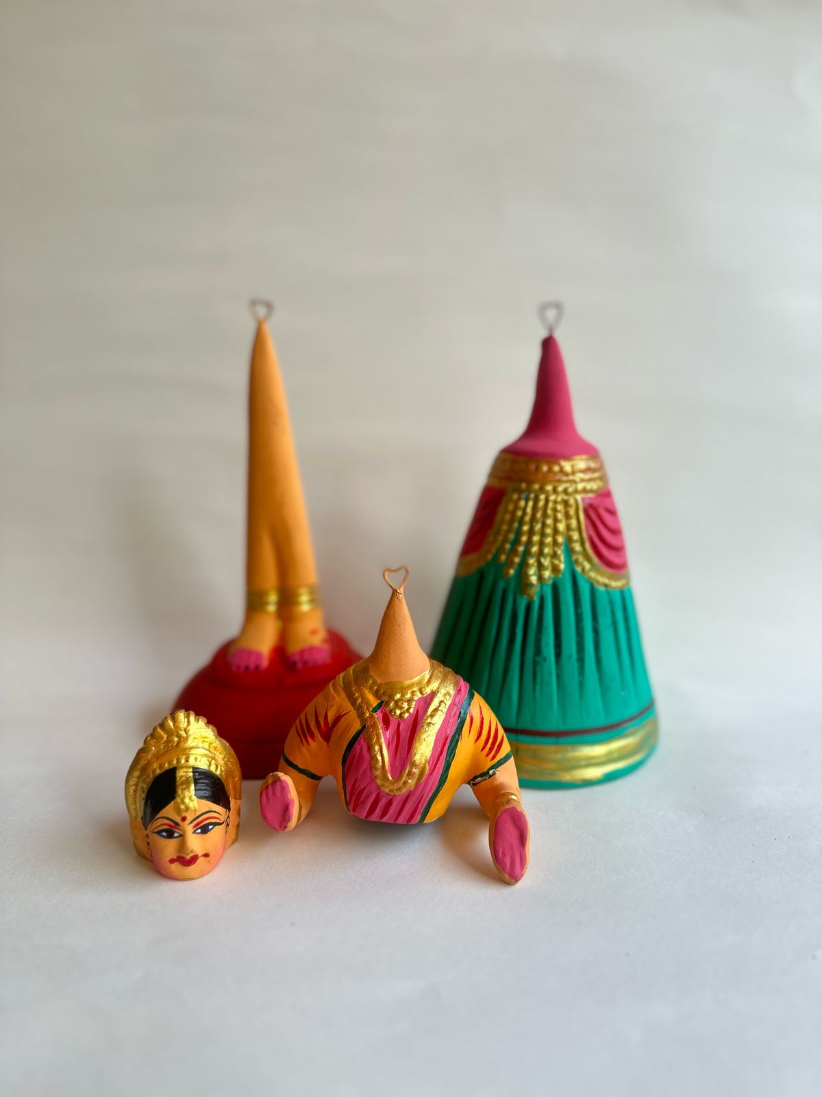 Tanjore Dancing Doll (Pink & Green )