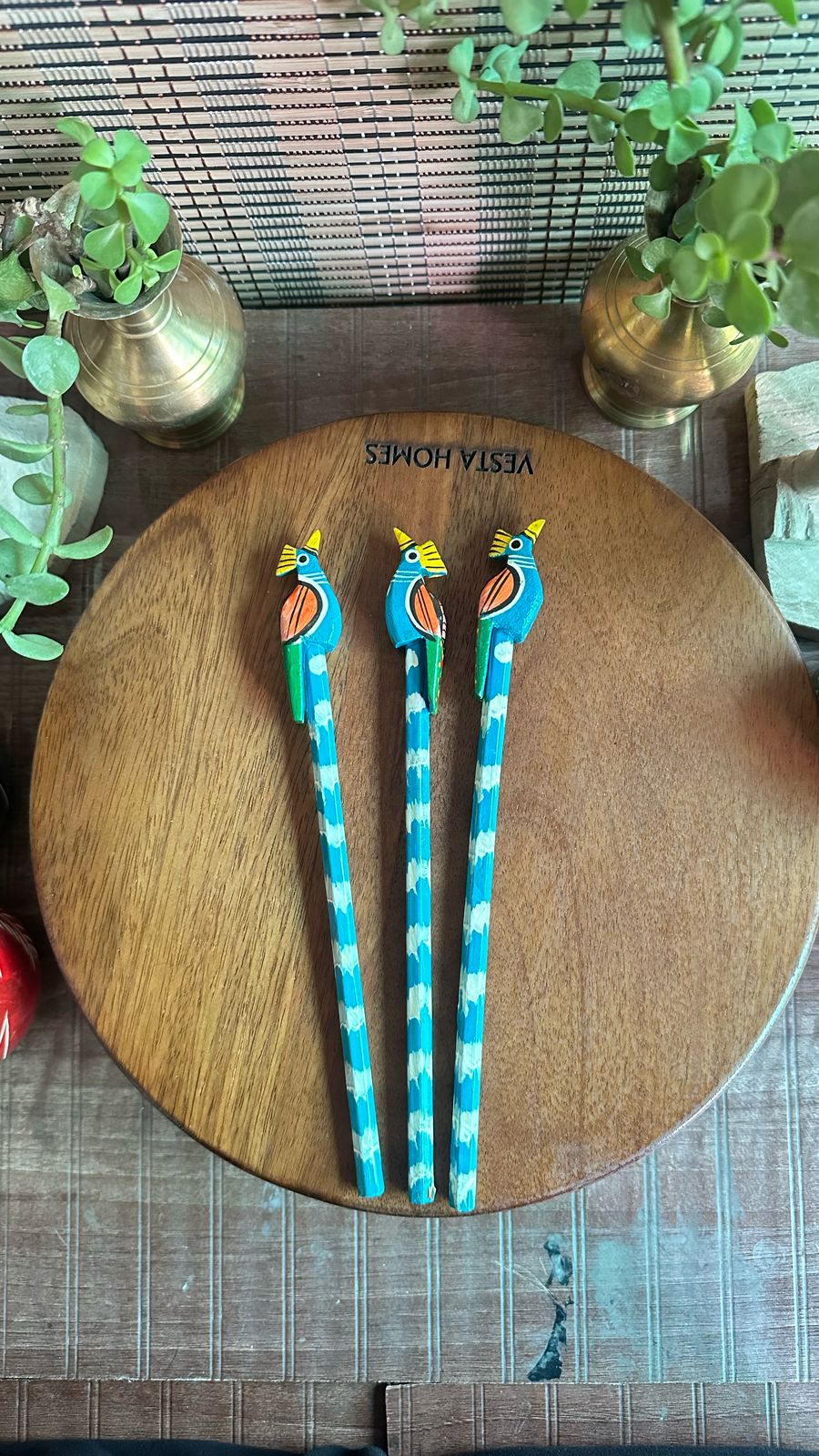 Peacock topper wooden pencil 