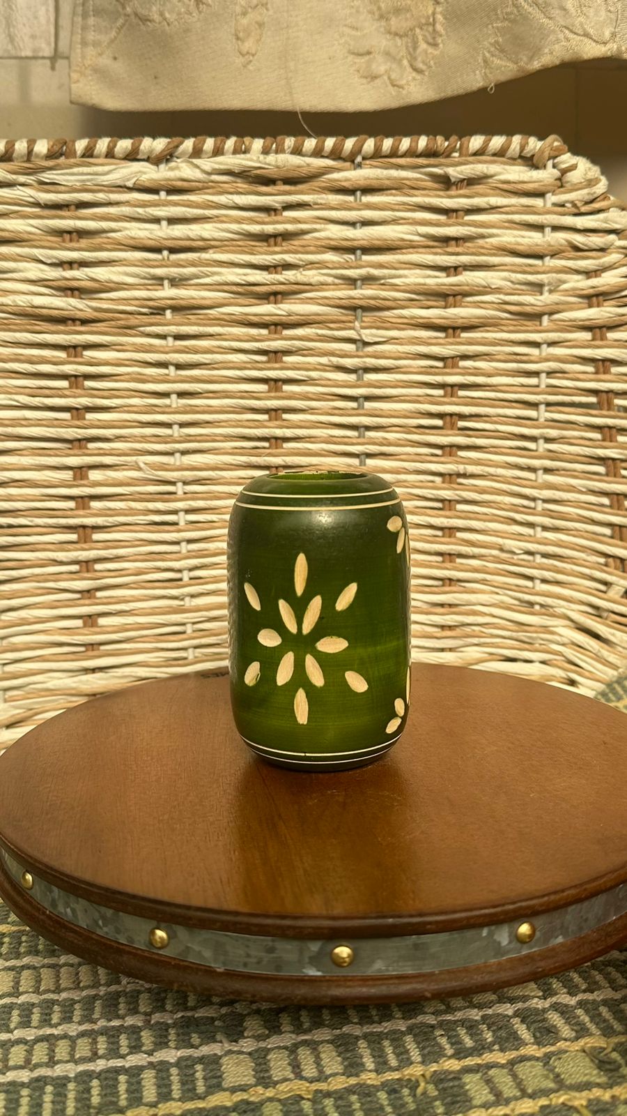 Handcrafted wooden pen holder for desk