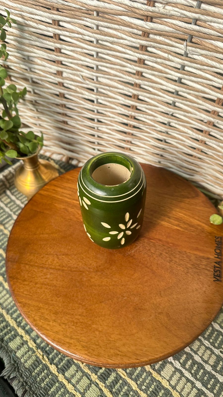 Handcrafted wooden pen holder for desk