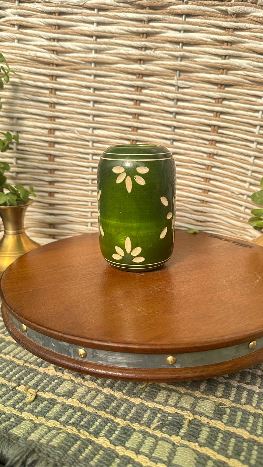 Handcrafted wooden pen holder for desk