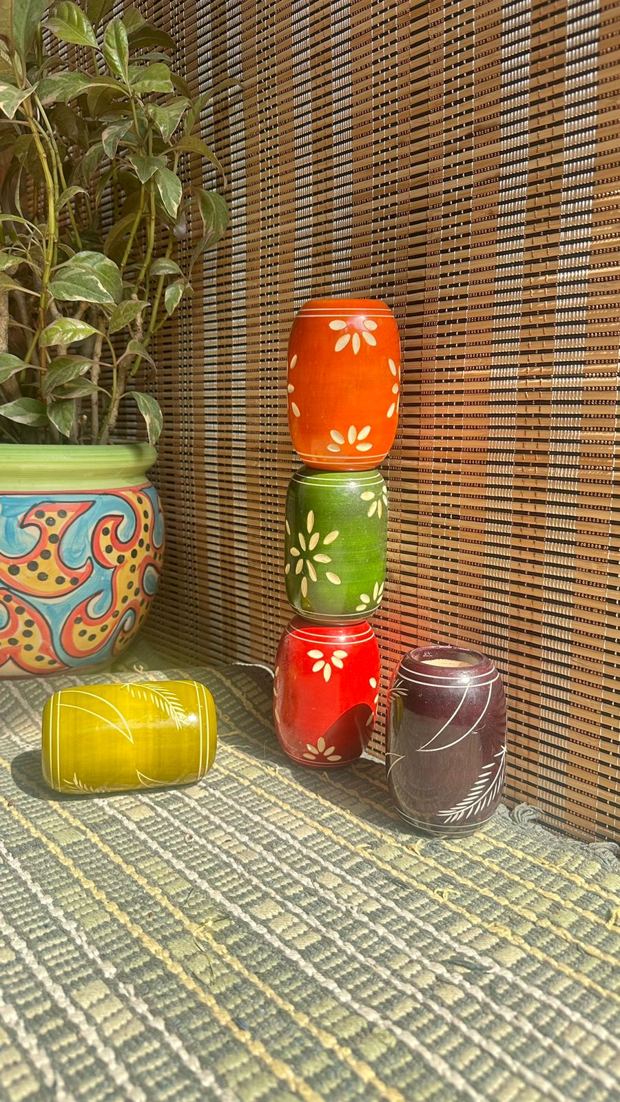 Handcrafted wooden pen holder for desk