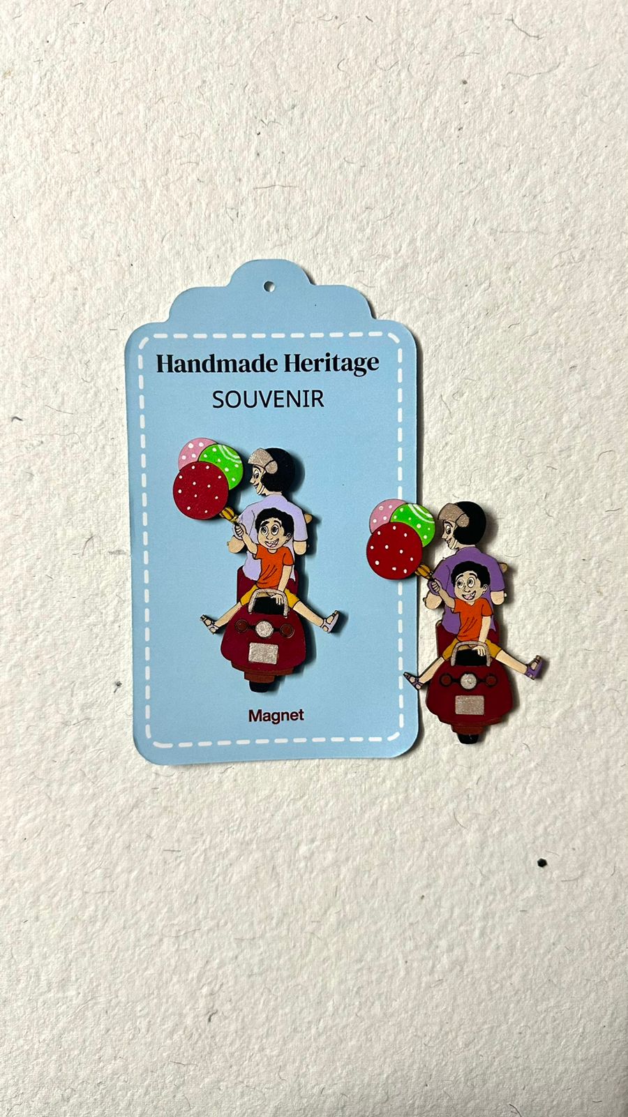 Boy and Father on Scooter Fridge Magnet