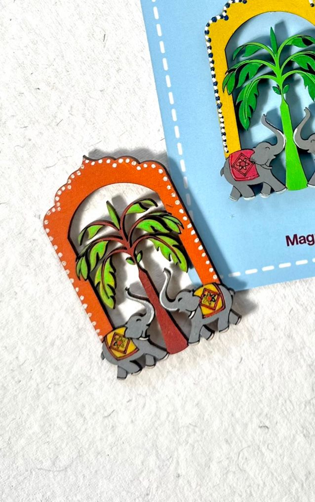 Jharokha (Orange) Fridge Magnet