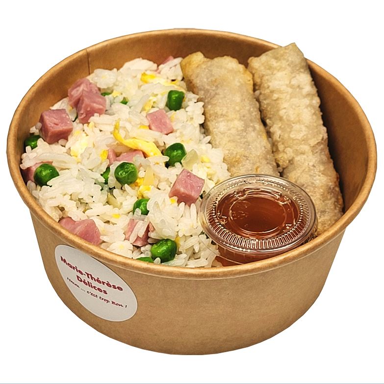 Riz Cantonnais au porc et nems au porc au détail