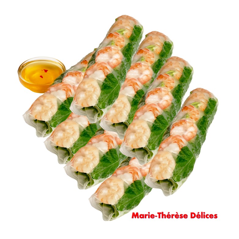 8 Rouleaux de Printemps aux Crevettes + Sauce