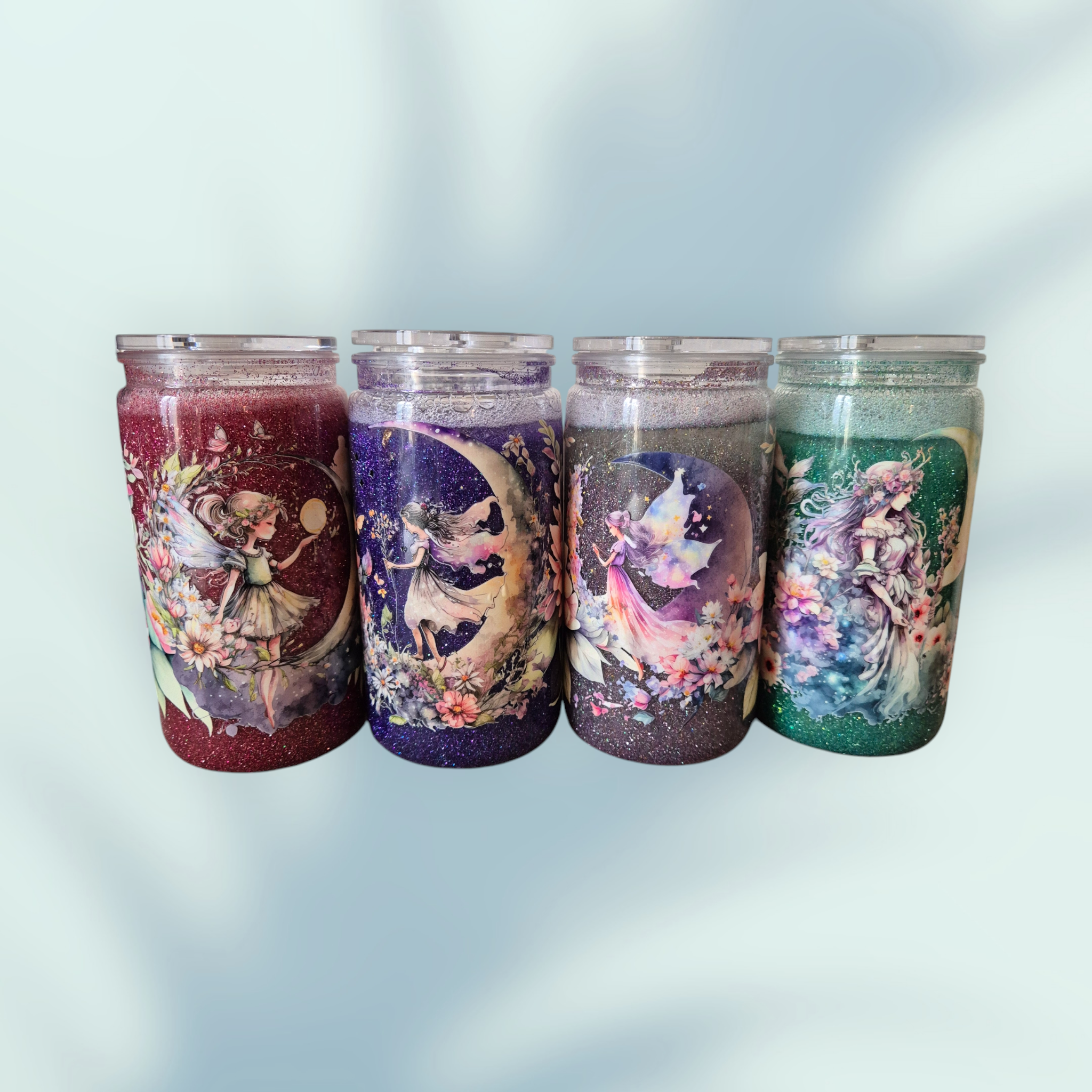 Gobelet féérique double paroi – Paillettes enchantées et paille réutilisable.