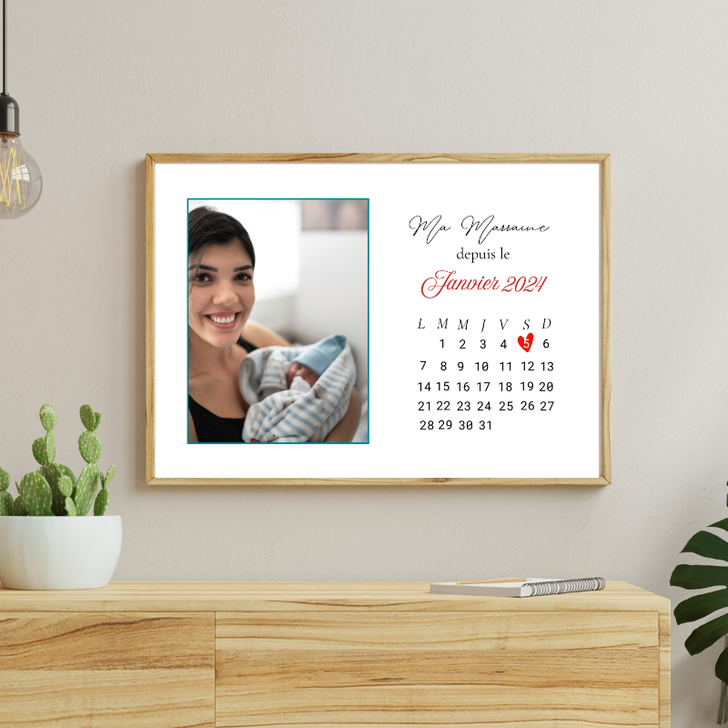 Affiche Pour ma marraine depuis [date de naissance]