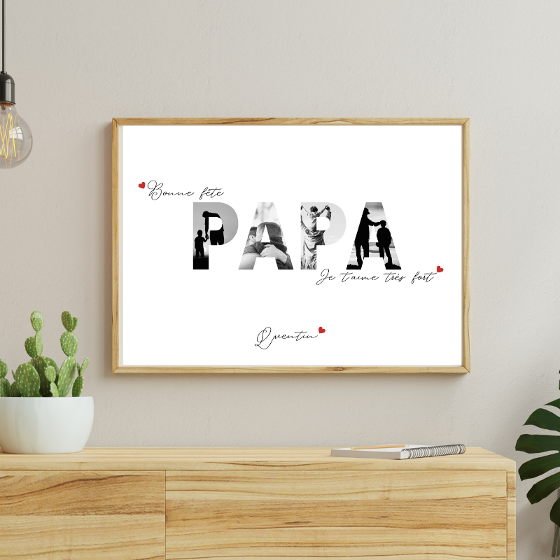 Affiche Bonne fête Papa je t'aime très fort