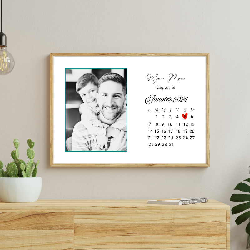 Affiche Pour mon papa depuis [date de naissance]