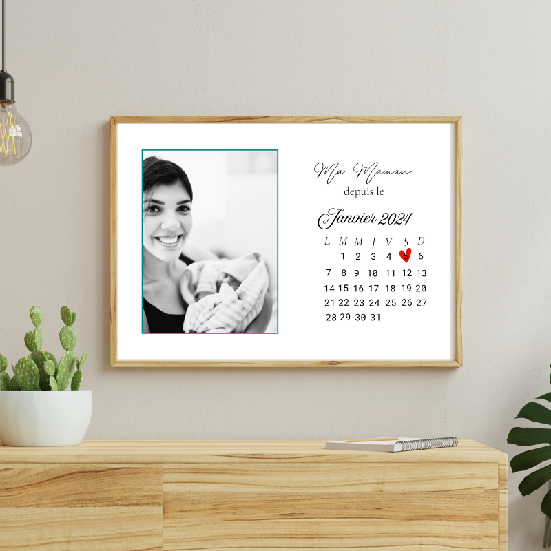 Affiche Pour ma maman depuis [date de naissance]