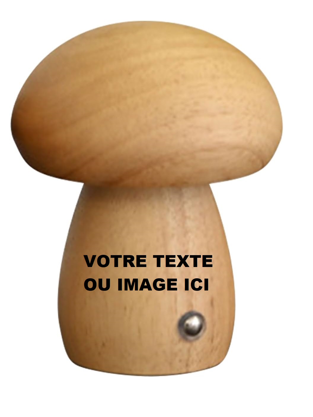 Option personnalisation pour lampe champignon en bois