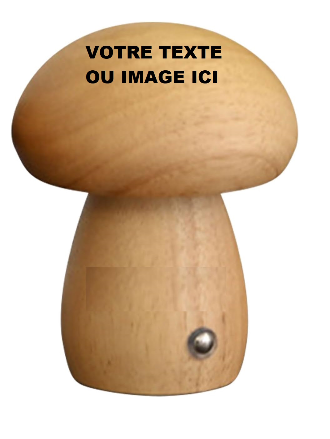 Option personnalisation pour lampe champignon en bois