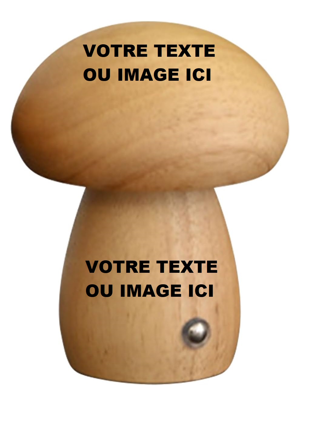 Option personnalisation pour lampe champignon en bois