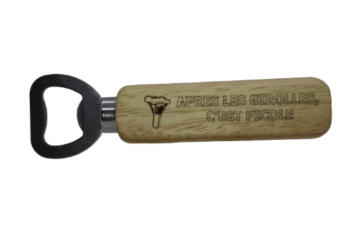 Décapsuleur en bois gravé