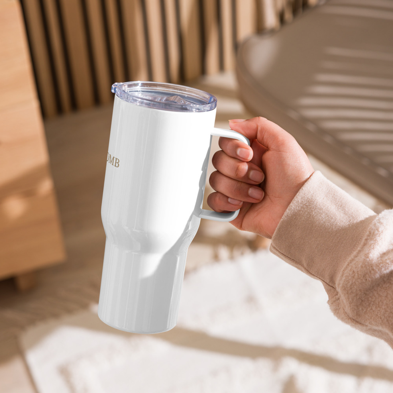 The Fit Womb Travel mug with a handle