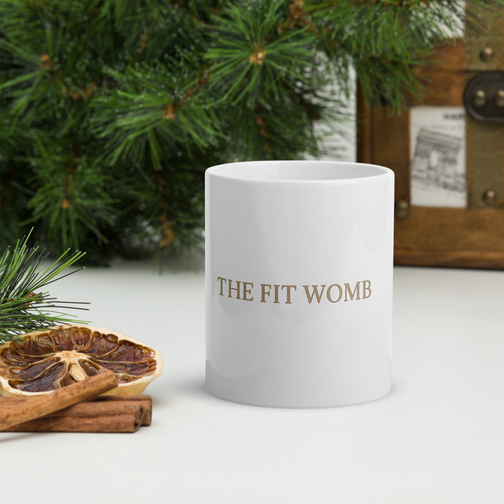 The Fit Womb White glossy mug