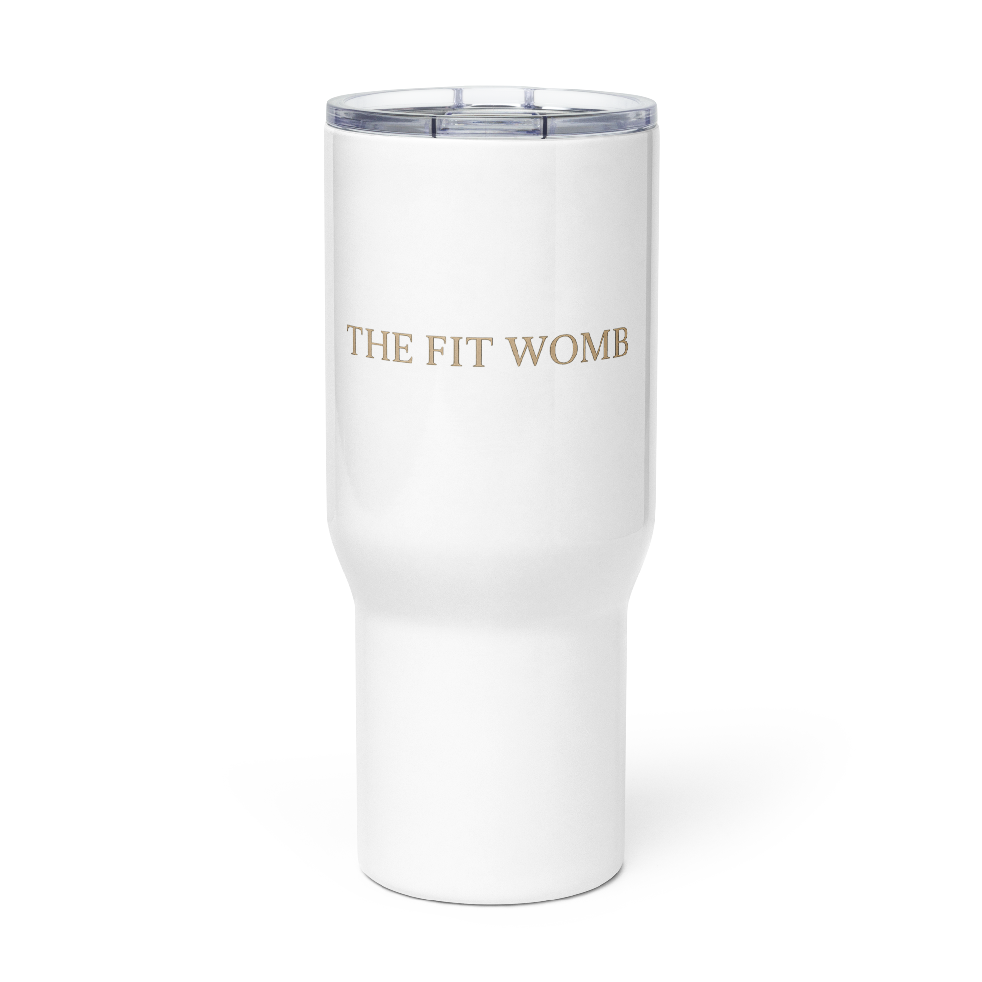 The Fit Womb Travel mug with a handle