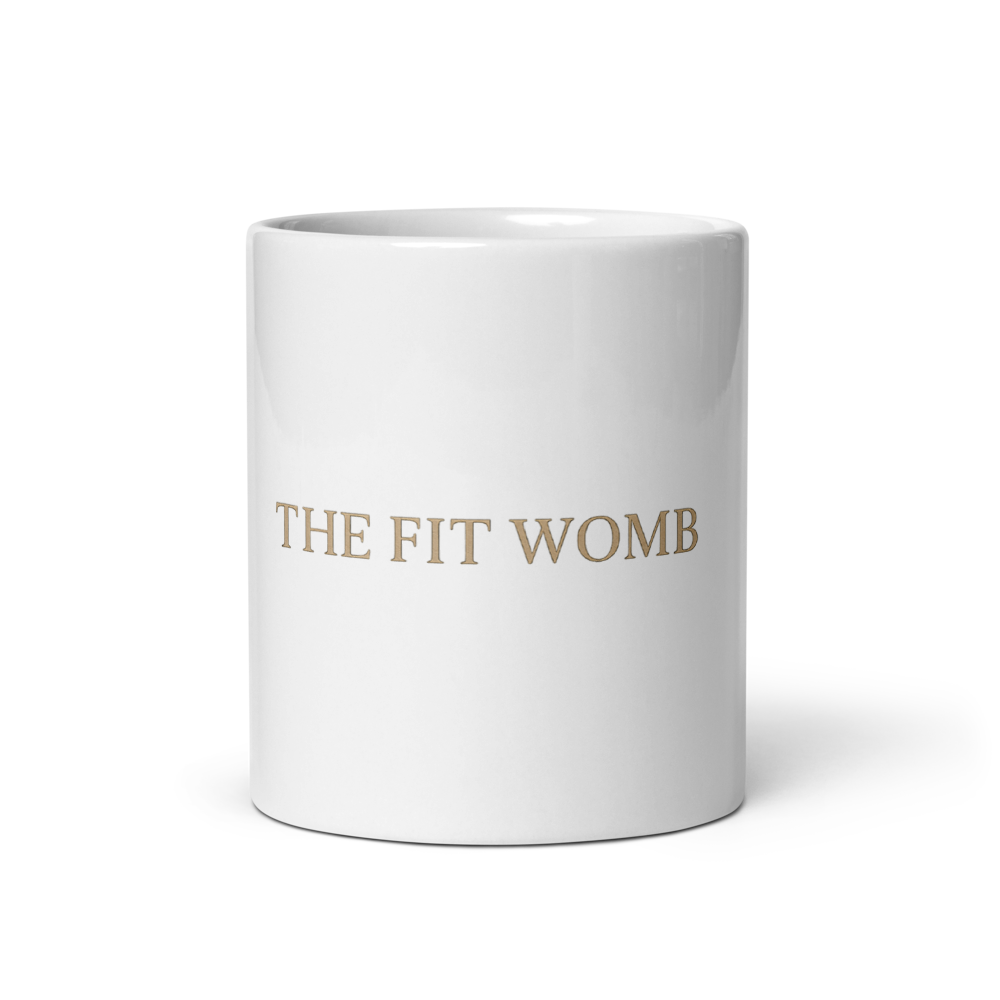 The Fit Womb White glossy mug