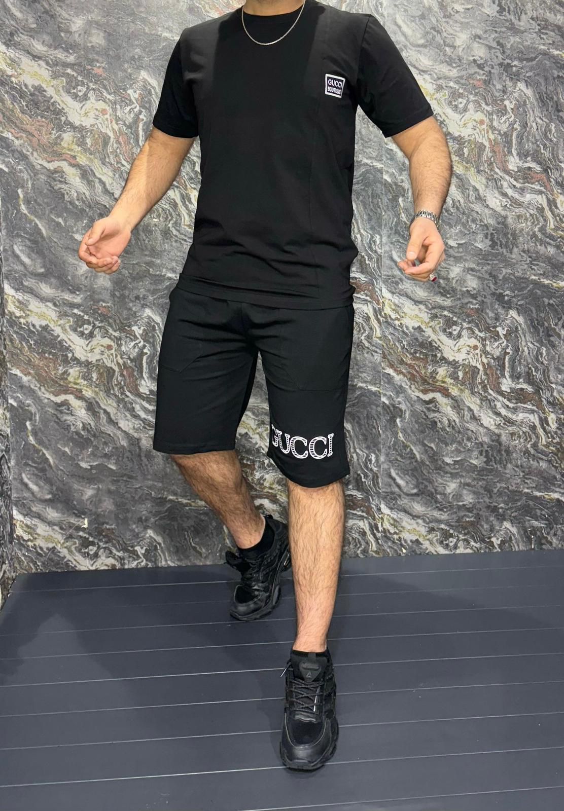 Black T-shirt and Shorts Set