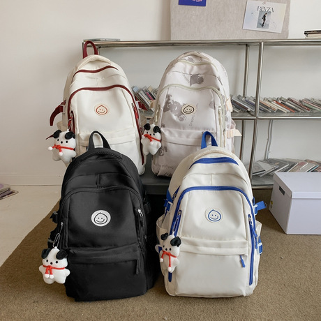 Cute Cartoon Backpack with Plush Keychain