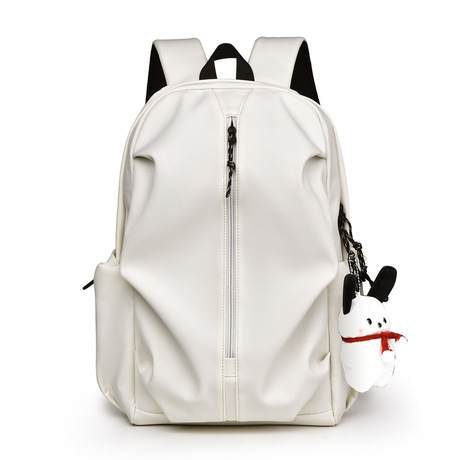  Custom White Casual Stylish College Backpack for Women and mens