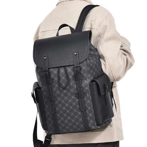 Luxury Black Leather Backpack