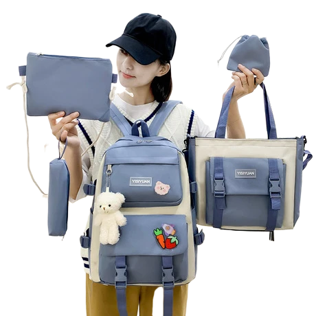 5-Piece Backpack and Accessories Set Trendy Custom Backpacks for Women – High-Quality & Affordable